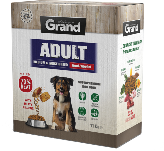 AGRO Grand Deluxe Adult medium &amp; large breed Hovězí
