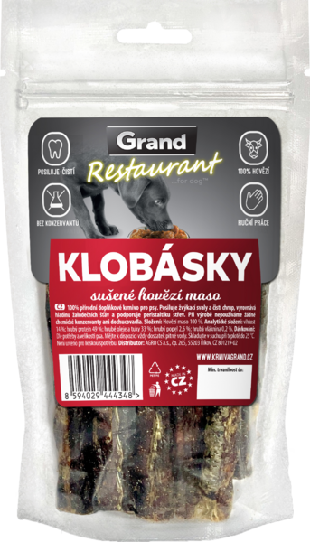AGRO GRAND Restaurant Klobásky - hovězí 100g